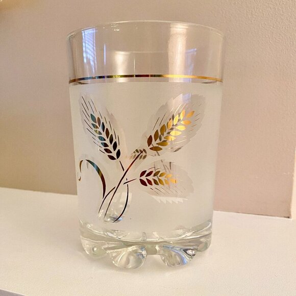 MCM Gold Wheat Frosted Glass Ice Bucket - Picture 4 of 10